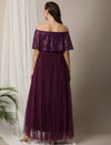 off shoulder maternity photoshoot gown