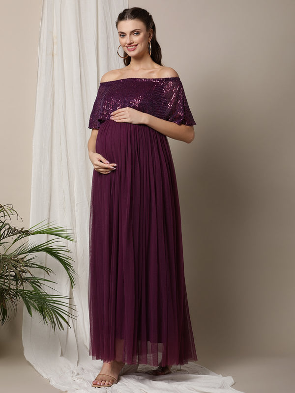 Maternity Sequin Dress Gown