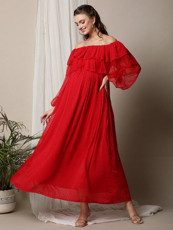 Off Shoulder Maternity Dress