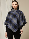 Maternity Woollen Poncho- Plaid