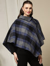 Maternity Woollen Poncho- Plaid