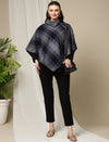 Maternity Woollen Poncho- Plaid