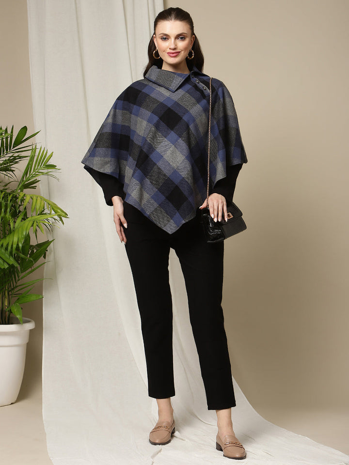 Maternity Plaid Poncho