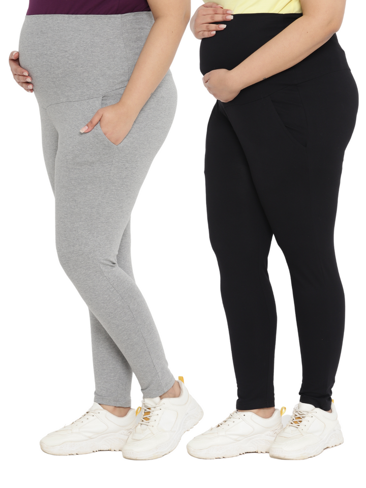 2pc. Plus-size Maternity Overbelly Leggings