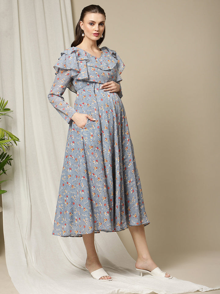 Maternity Printed Long Frock