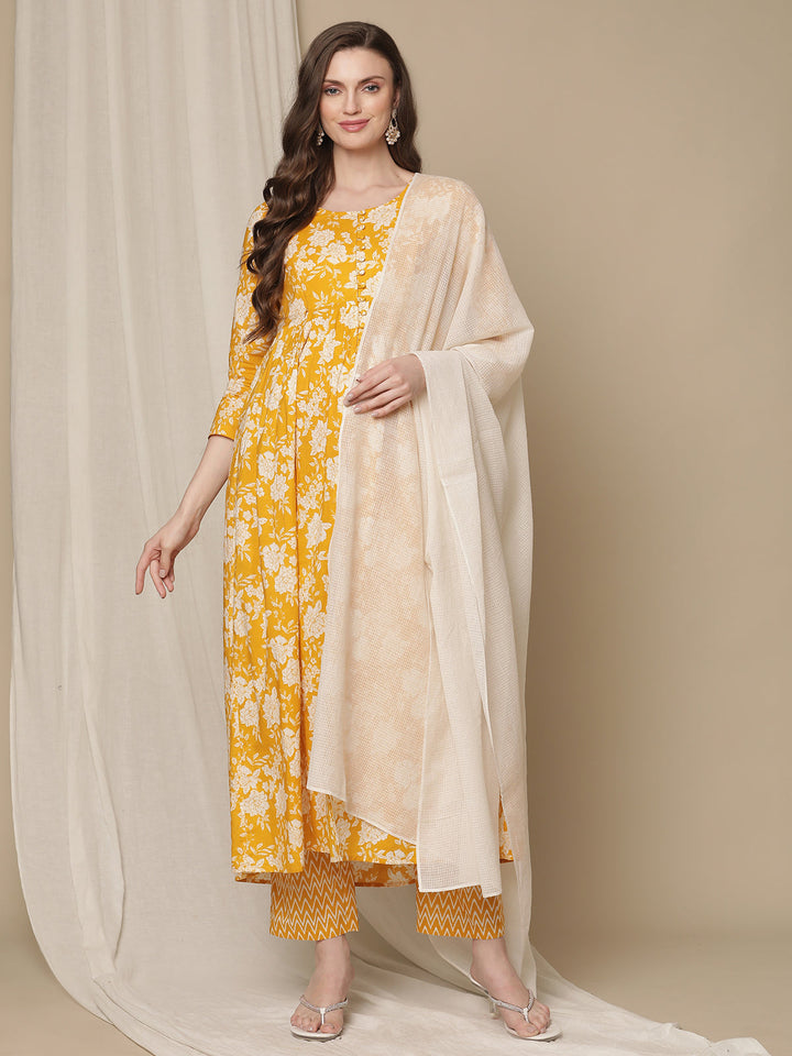 3pc. Maternity Printed Cotton Kurta Set