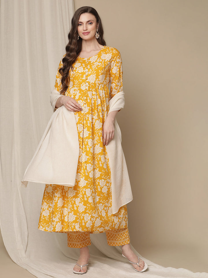 3pc. Maternity Printed Cotton Kurta Set