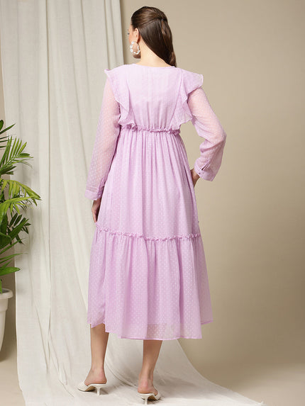 Feeding Purple Ruffle Dress