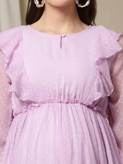 Feeding Purple Ruffle Dress