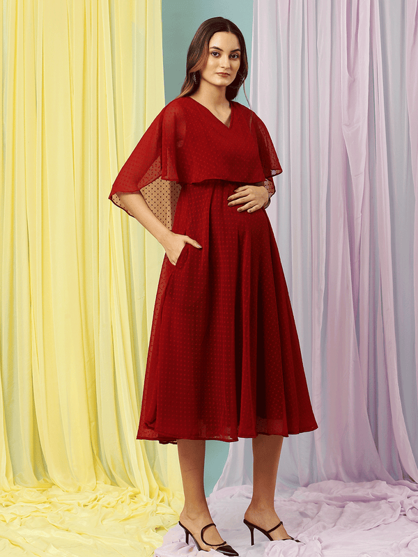 Red Cape Feeding Dress