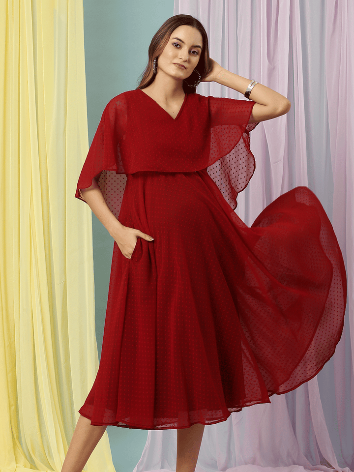 Red Cape Feeding Dress