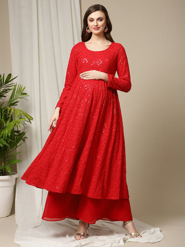 3pc. Maternity Red Suit Set