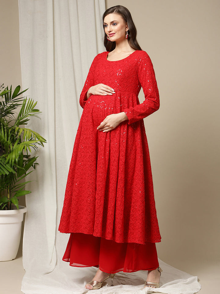 3pc. Maternity Red Suit Set