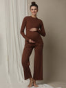Brown Maternity Pajama Set