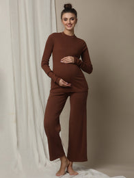 2pc. Maternity Rib-Knit PJ Set