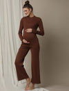 2pc. Maternity Lounge PJ Set- Brown