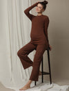 2pc. Maternity Lounge PJ Set- Brown