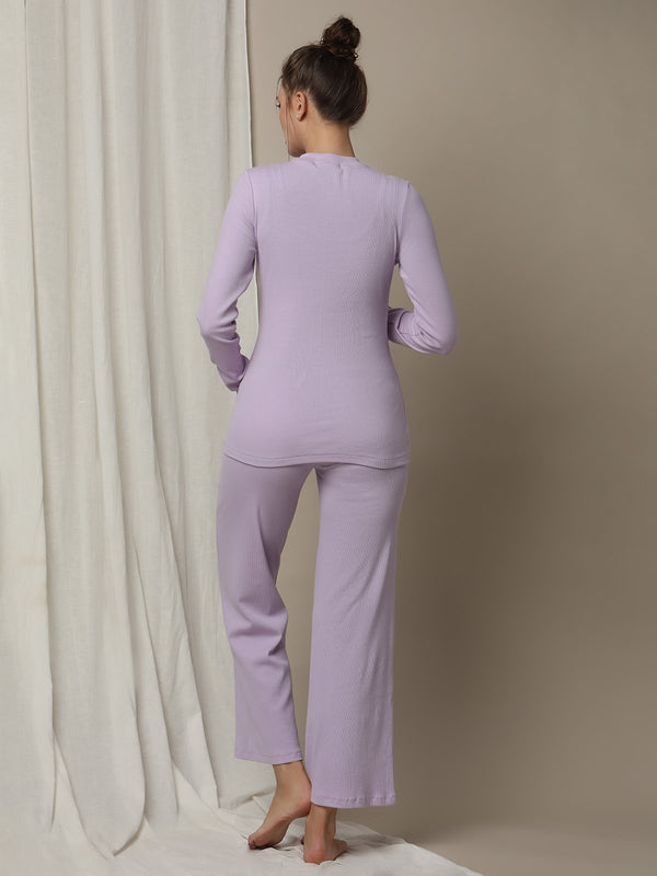 2pc. Maternity Rib-Knit PJ Set
