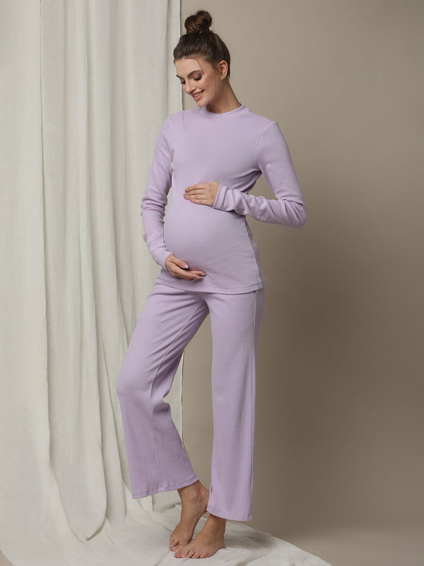 2pc. Maternity Rib-Knit PJ Set
