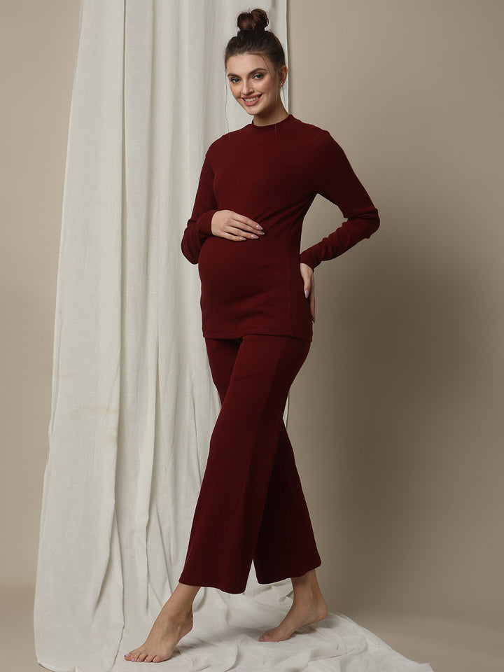 2pc. Maternity Rib-Knit PJ Set