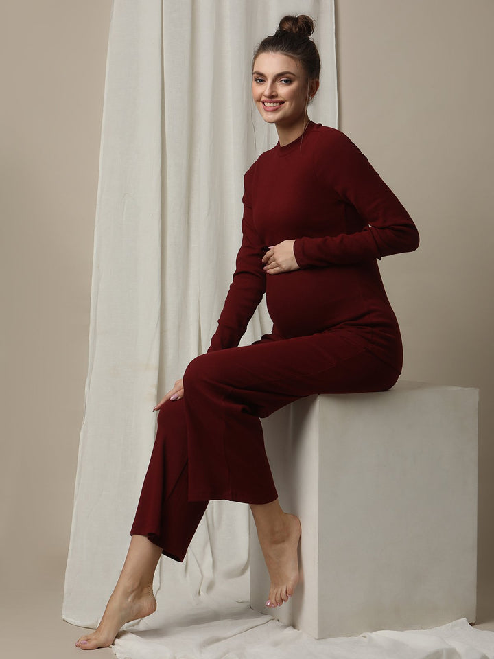 2pc. Maternity Rib-Knit PJ Set