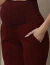 2pc. Maternity Lounge PJ Set- Burgundy