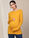 Maternity Rib Knit T-Shirt- Casablanca
