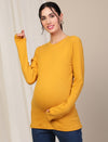 Maternity Rib Knit T-Shirt- Casablanca