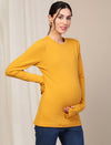 Maternity Rib Knit T-Shirt- Casablanca