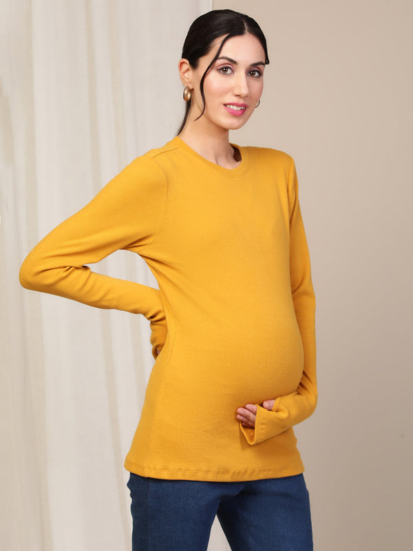 Maternity Rib long Sleeve T-shirt