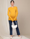 Maternity Rib Knit T-Shirt- Casablanca