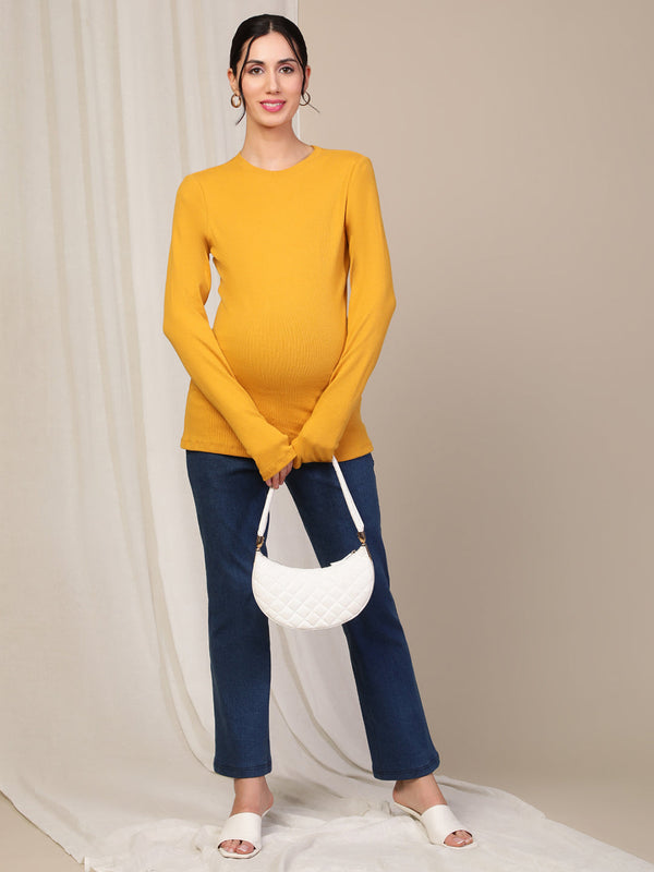 Maternity Rib long Sleeve T-shirt
