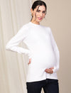 Maternity Rib Knit T-Shirt- White