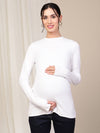 Maternity Rib Knit T-Shirt- White