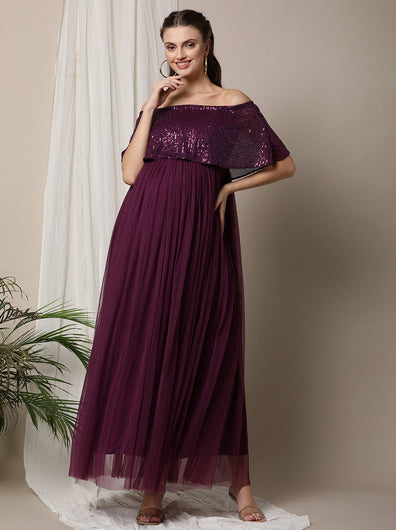 Maternity Sequin Dress Gown