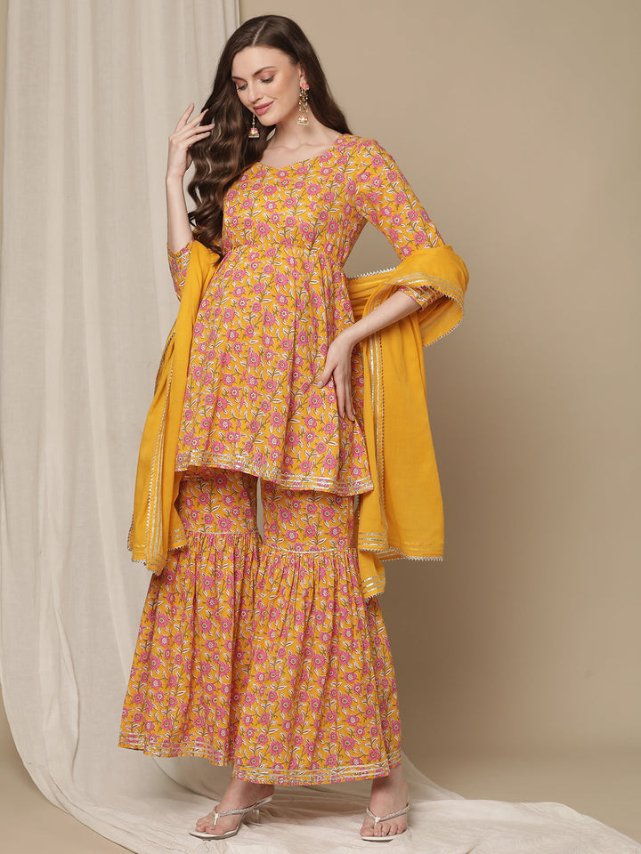 3pc. Maternity Short Kurti with Sharara