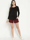 Maternity Cotton Shorts - Wine Berry