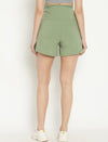Maternity Cotton Shorts - Sage Green