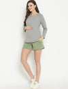 Maternity Cotton Shorts - Sage Green
