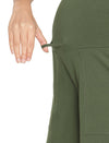 Maternity Cotton Shorts - Myrtle Green