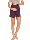 Maternity Cotton Shorts - Purple