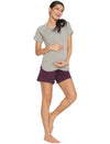 Maternity Cotton Shorts - Purple