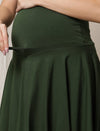 Maternity Adjustable Flared Skirt - Myrtle Green