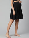 Maternity Adjustable Flared Skirt - Black