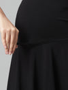 Maternity Adjustable Flared Skirt - Black