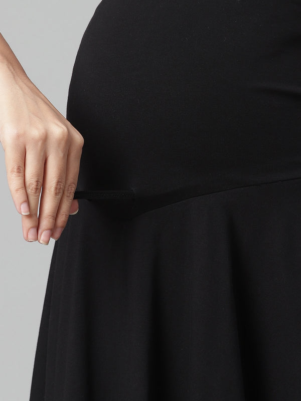 Maternity Adjustable Flared Skirt