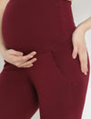 Straight-Leg Maternity Pants- Wine Berry