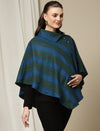 Maternity Woollen Poncho- Stripe