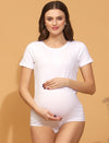 Maternity Bodysuit Top- White