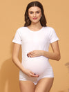 Maternity Bodysuit Top- White